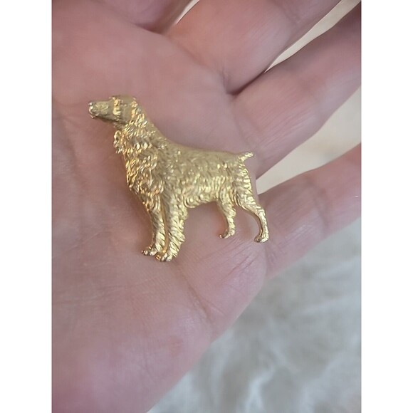 Vintage Kenart Golden Retriever Brooch Pin Gold Tone Jewelry Costume - Picture 2 of 10